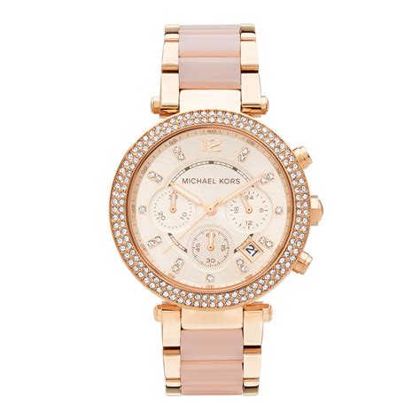 michael kors parker rose gold tone chronograph ladies watch mk5896